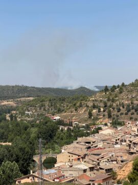 Fotografia de l'incendi de la Portellada des de Vall-de-roures. Foto: D. Juvero