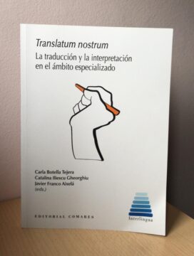 Portada de “Translatum nostrum. La traducción y la interpretación en el ámbito especializado”